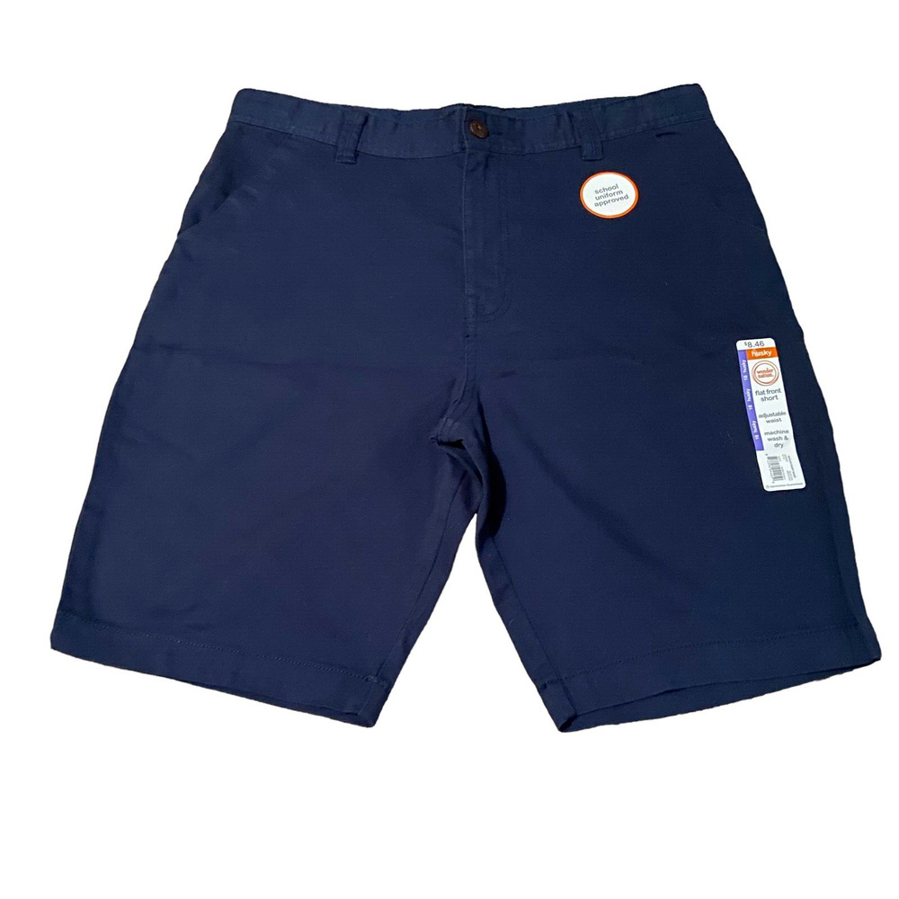 Boy School Uniform Navy Shorts Blue 16 Husky Adjustable Waist Wonder Nation New